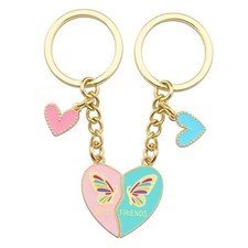 2pcs Best Friends Keychain Gifts For Best Friends Matching Friendship Silver