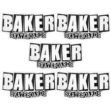 Baker Skateboards Clear Mylar Sticker Brand Logo 2.5" x 4" 5-Pack Bulk Lot