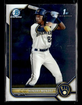 #ad 2022 Bowman #BCP 88 Hendry Mendez Chrome Prospects Milwaukee Brewers $1.99