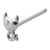 Nasenstecker BöSes Herz Geiler Teufel 925 Silber 22G (0,6Mm) Unikat L Biegsam...