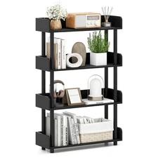 4-Tier Bookshelf w/Anti-Tipping Kit Industrial Storage Unit for Living Room