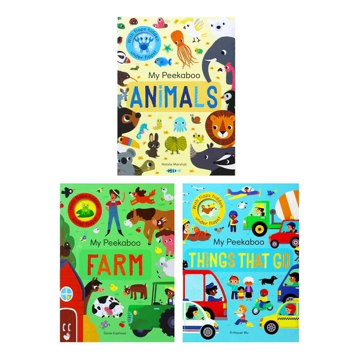 My Peekaboo Lift The Flap Library Collection 3 Books Set My Peekaboo Farm,Animal