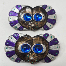 2 Owl or Butterfly Clip Hair Barrette Vintage Hair Accessory