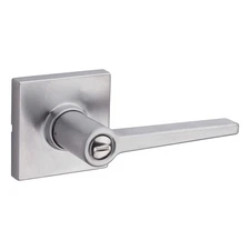 Kwikset Safe Lock Daylon Lever Square Rose Privacy Lock Satin Chrome