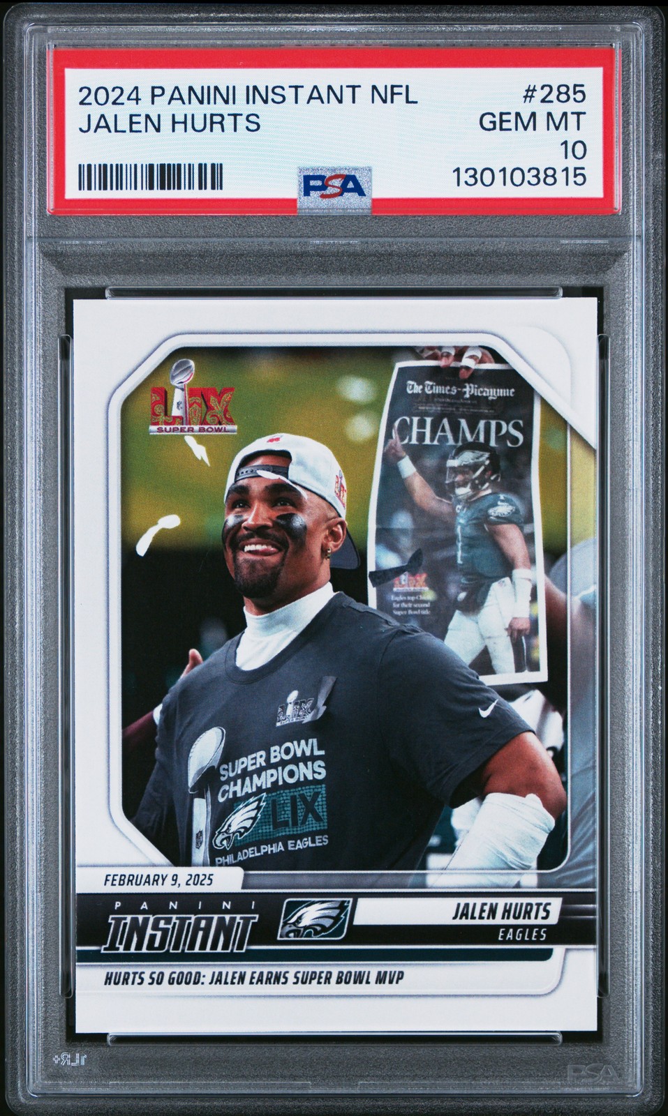 2024 PANINI INSTANT NFL #285 JALEN HURTS PSA 10