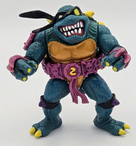 Slash w/ Purple Belt Yellow S Vintage TMNT Figure  1990 Playmates Ninja Turtles