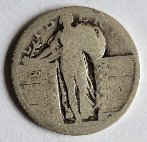 Standing Liberty Quarter - 90% Silver - Uncertified, Unreadable (lot 10)