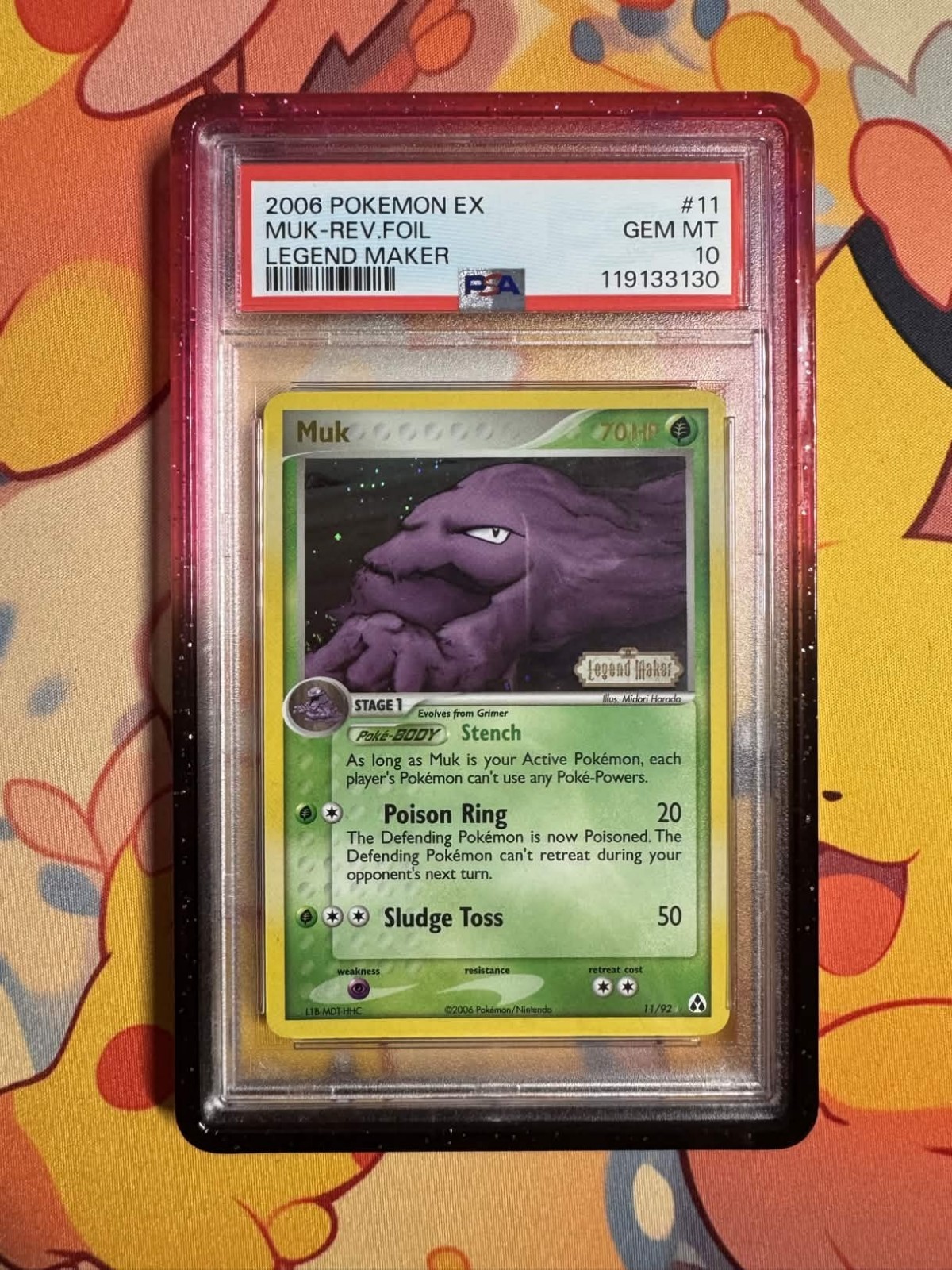 Pokemon Muk #11 Legend Maker Reverse Holo PSA 10 - POP 20