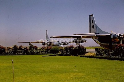 Royal Saudi Air Force C-123B RSAF 430 & 433 @ Baghdad Iraq: 1950's 35mm Slide