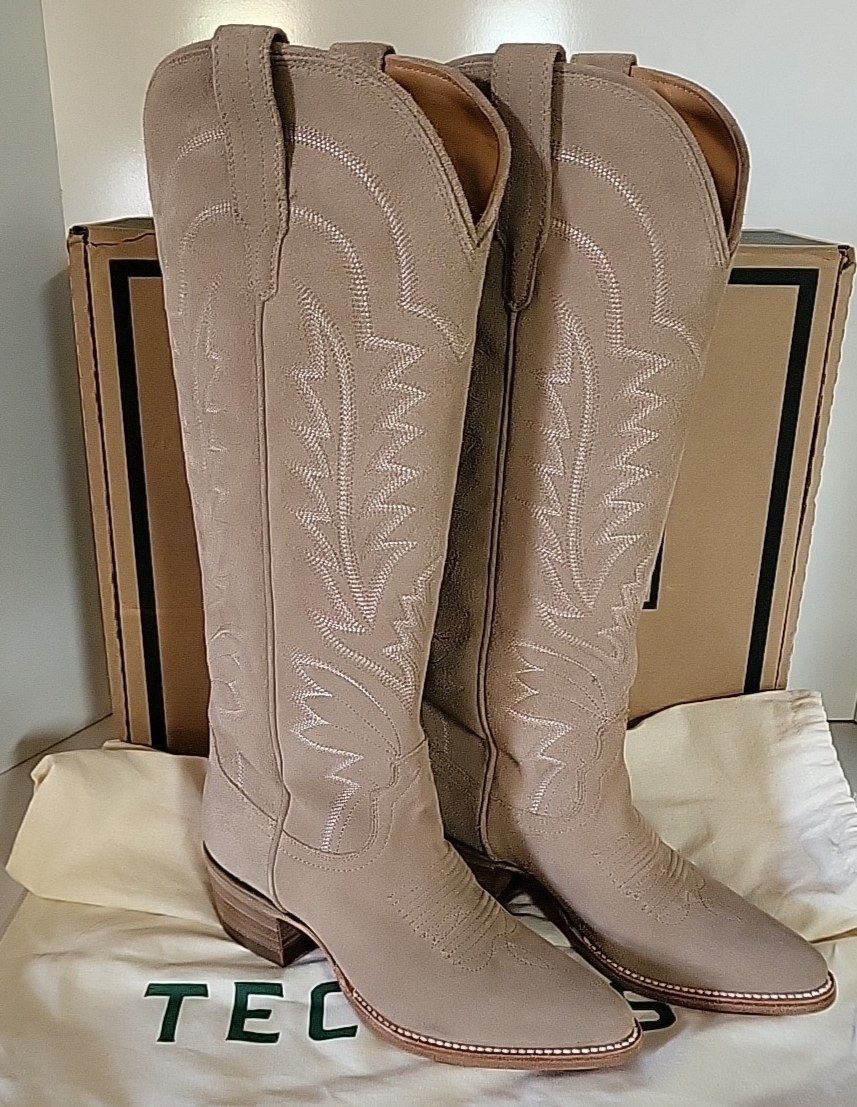 Tecovas The Abby Driftwood Suede Western Cowgirl Boots Womens 6.5