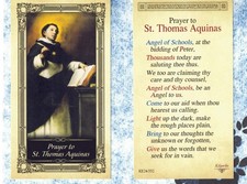 Prayer to Saint St. Thomas Aquinas - Glossy Paperstock Holy Card S2