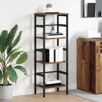 BüCherregal 3 Ebenen 40 X 29,5 X 115 Cm Holzwerkstoff Altholz