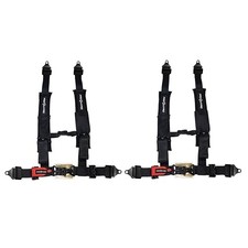 Black 4 Point Harness with 2" Nylon Straps - Universal Off-Road Safety Belt -
