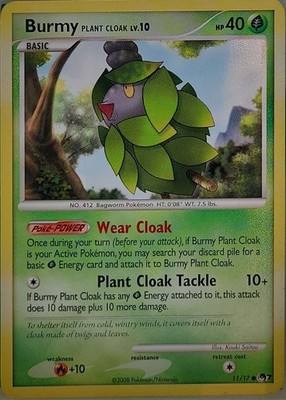 Burmy Plant Cloak 11/17 Common POP Series 7 Pokemon Lightly Played