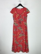 FatFace Red Yellow Floral Midi Fit & Flare Dress Cap Short Sleeve UK 12