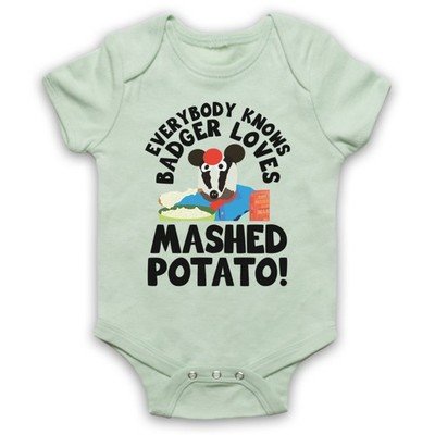 Bodger & Badger Strampler Everybody Knows Loves Kartoffelpüree Baby Grow Geschenk