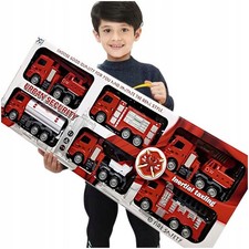 6x Large Fire Truck Toy Cars Set XXL Fire Engine Crane Tank Action Figures