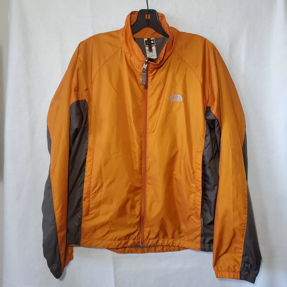 The North Face Full Zip Rainbreaker Jacket Men s Medium RN 61661 Orange Grey