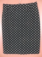 SK19077- KASPER Women Lightweight 100% Polyester Classy Black White Polka Dot 6