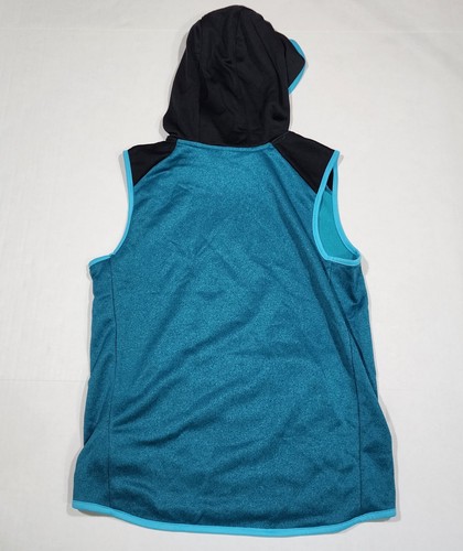 Old Navy Kids Size L (10) Techie Fleece Teal Blue Sleeveless Hoodie NWT - Picture 5 of 5