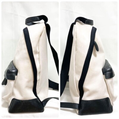 バレンシアガ キャンバス レザー ロゴ バックパック BALENCIAGA Logo Backpack Canvas Leather Black White | eBay