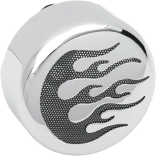 DRAG SPECIALTIES 2107-0052 COVER HORN CHROME BLACK FLAME