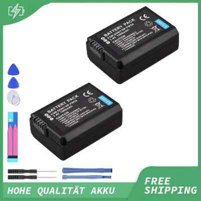 2x Akku passend für Sony NP-FW50 Alpha 5000 6000 6500 7R 7S 7R II 1500mAh