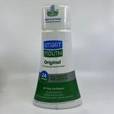 SMARTMOUTH Mouthwash Zinc Activated Breath Rinse 24 Hr Fresh Mint 16 Oz Original