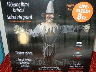 LIFESIZE ANIMATED TALKING SCARECROW HALLOWEEN HORROR FIGURE DISPLAY LIGHTED SOUN