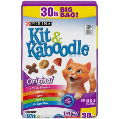 Kit & Kaboodle Dry Cat Food, Original, 30 Lb. Bag