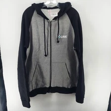 jerico classics hoodie men size large gray and black full zip sweatshirt