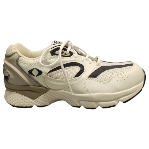 Apex Low Top Athletic Sneaker Shoes Mens Size 10 White Navy Round Toe Lace Up
