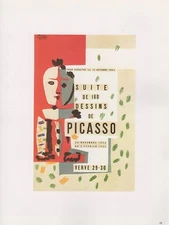 1989 VINTAGE "SUITE DE 180 DESSINS" PICASSO MOURLOT Color offset Lithograph