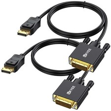 DisplayPort to DVI Cable 6FT 2-Pack DP to DVI-D Adapter Cable Gold Plated