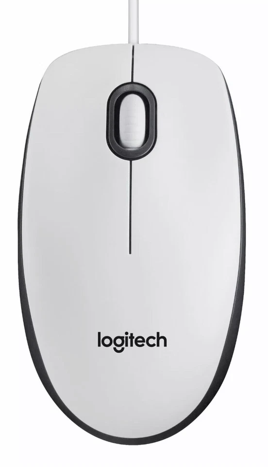 Logitech M100 Mouse Optical Cable 3 ButtonS White Usb 1000 Dpi Computer Scr - Image 2 of 2