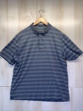 Eddie Bauer Travex Men  s SZ L Blue Striped Polo T-Shirt-3713