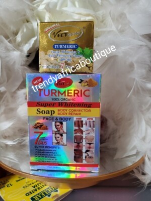 2pcs.  VEETGOLD Turmeric Facial Cream & Spot Removing  Spf 19 & Turmeric SOAP 