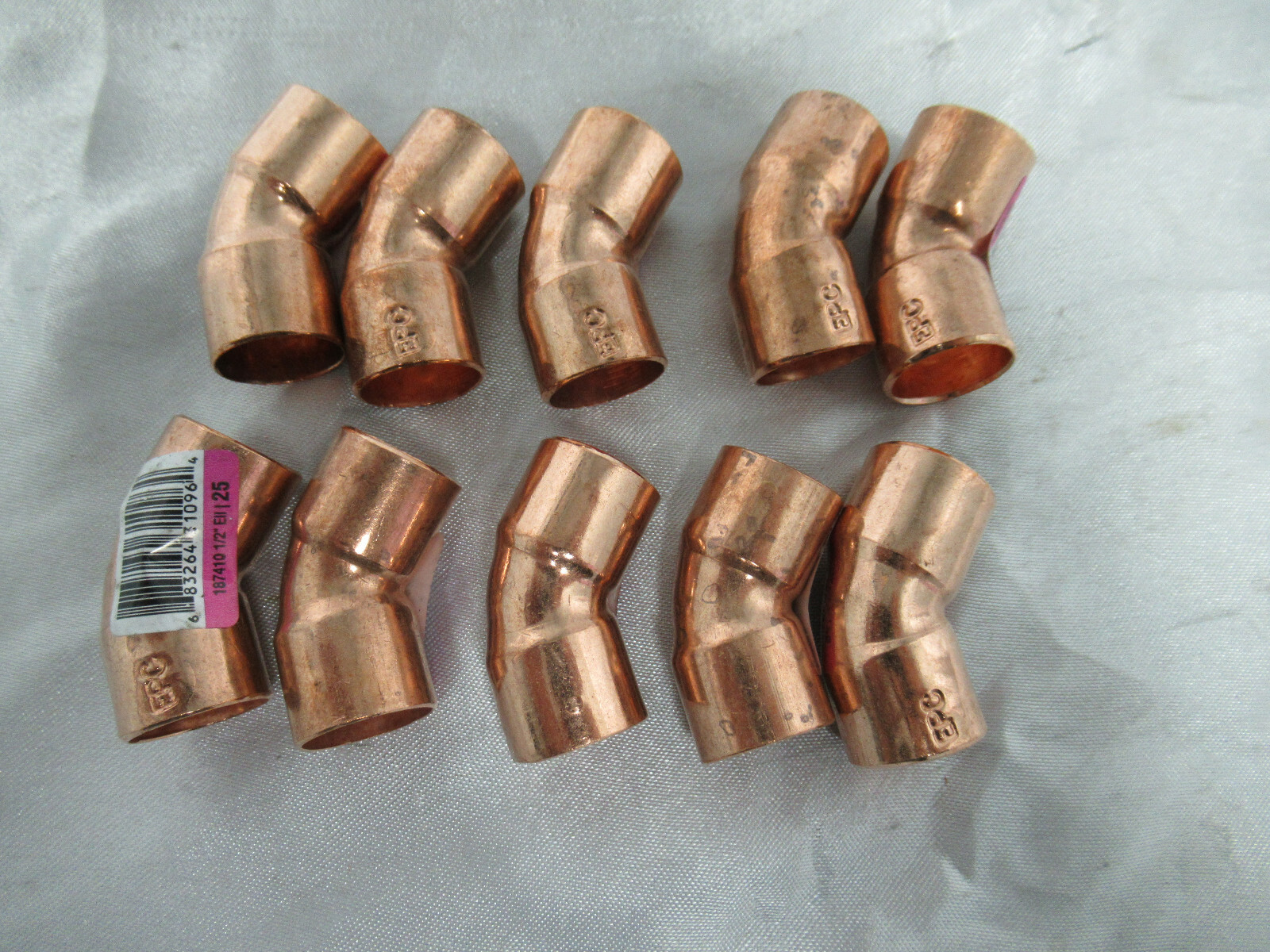 10pk Everbilt 187 410 CxC 1/2" Copper 45 Degree Elbow 683264310964