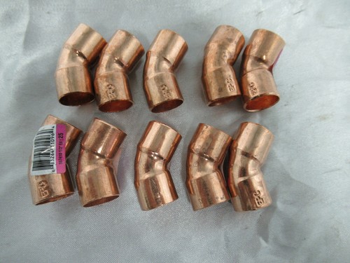 10pk Everbilt 187 410 CxC 1/2" Copper 45 Degree Elbow 683264310964