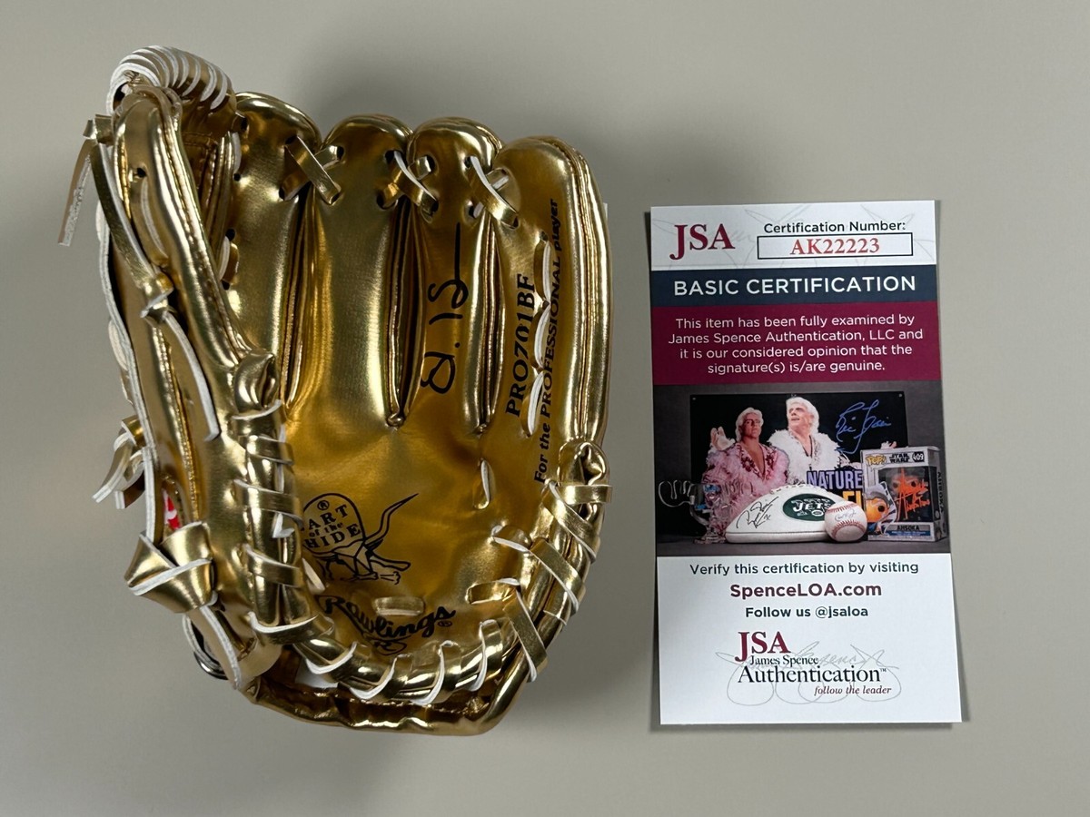 Steven Kwan Signed Rawlings Mini Gold Glove Mitt JSA COA
