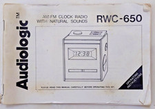 Used Instructions Manual for Audiologic AM/FM Clock Radio (RWC-650)