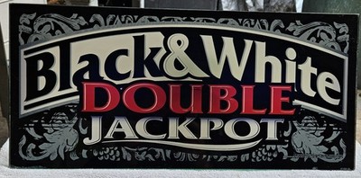 Bally Gaming Black And White Double Jackpot Belly Glass 2001 Vintage S5500 S6000