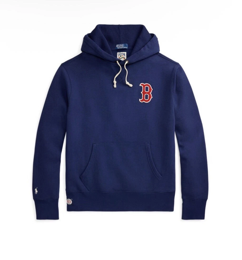 NWT Boston Red Sox Polo Ralph Lauren Fleece Hoodie Men’s Size M & L Navy Blue