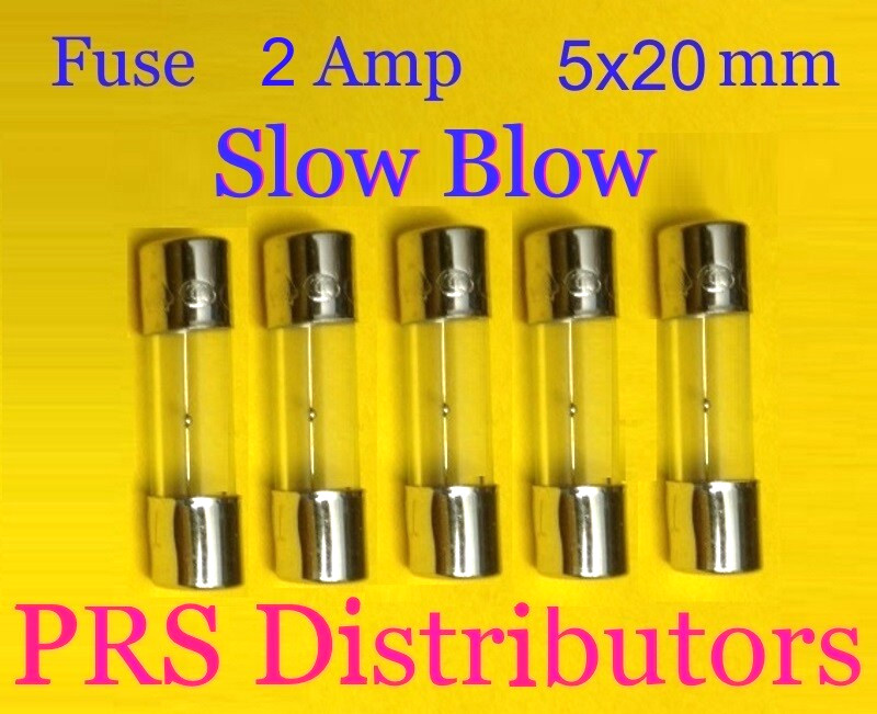 Fuse 2A 250V 5X20mm SLOW BLOW Glass Fuse 2 Amp 250 Volt 5 pieces USA SELLER