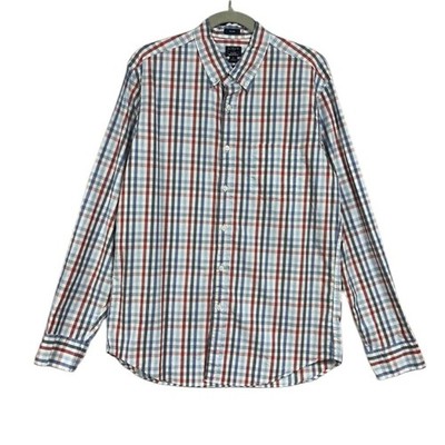 NEW J. Crew Factory Check Plaid Flex Washed Button Up Shirt Long Sleeve Sz L