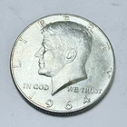 1964 Kennedy Half Dollar • 90% Silver • Circulated Coin - Free Shipping #8228