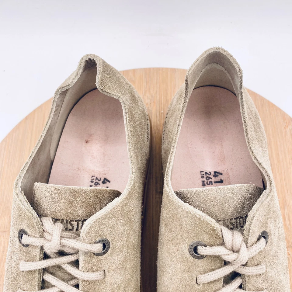 Birkenstock Zapatos Mujer 10 Beige Gamuza Curvado Bajo Deco Tenis Planos Foto 4 de 4