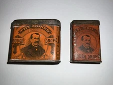 Vintage Lot 2 Small Moses Cough Drop Medicine Tins