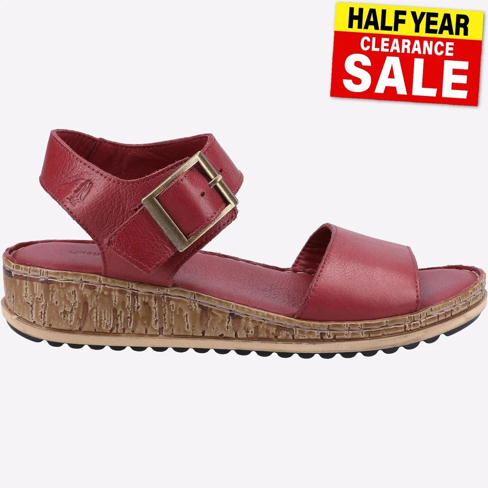 Hush Puppies Ellie Womens LEATHER Fashion Dress Designer Sandals Burgundy
