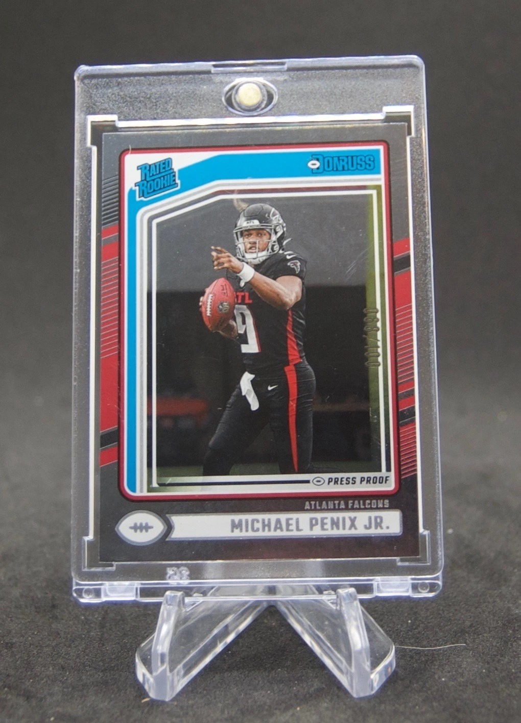 2024 Panini Donruss Rated Rookie Silver Press Proof /100 Michael Penix Jr